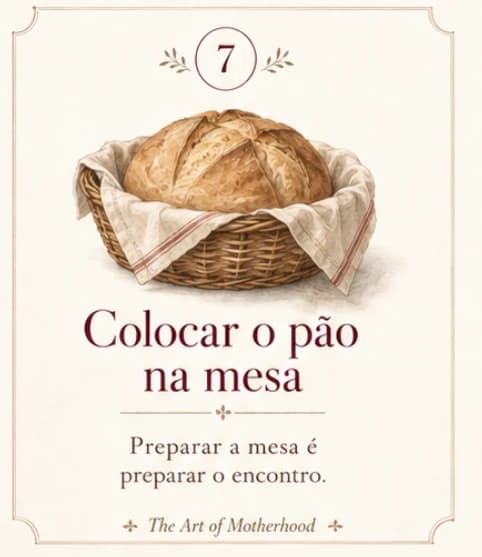 Cartão 7: Colocar o pão na mesa. Preparar a mesa é preparar o encontro.